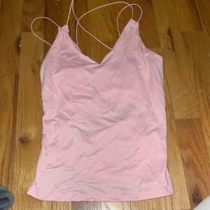 Pink cross cross tank top
